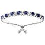 Belinda Jewelz Womens Sterling Silver Birthstones Adjustable XO Bolo Bracelet