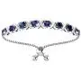 Belinda Jewelz Womens Sterling Silver Birthstones Adjustable XO Bolo Bracelet