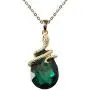 Navachi 18k Gold Plated Water Drop Crystal Green Zircon Az6003p Snake Pendant Necklace 16''+2''