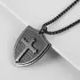 HZMAN Shield Armor of God Ephesians 6:16-17, Faith Cross Stainless Steel Pendant Necklace HZMAN Shield Armor of God Ephesians 6:16-17, Faith Cross Stainless Steel Pendant Necklace