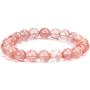 TOMAY 2021 New Natural Stone Semi Precious 0.3inch Valentines Day Gift Gorgeous Pink Healing Crystal Bracelet for Women Healing Stretch Beaded Adjustable Macrame Cure Yoga Girls