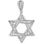 1 inch Sterling Silver Baguette Cubic Zirconia Star of David Necklace Rhodium Finish 16-24 inch