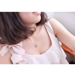 Lam Sence Sterling Silver 8mm Heart Shape Crystal with Cubic Zirconia Pendant Necklace