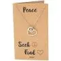 Quan Jewelry Gifts for Women, Love Heart Peace Sign Pendant Necklace, Handcrafted Jewelry in Silver Tone with Inspirational Greeting Card