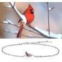 Red Cardinal Pendant Necklace Bracelet Set Sterling Silver Inspirational Memorial Jewelry Sympathy Memorial Ornaments Paradise Gifts for Loss of Loved One