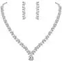 EVER FAITH Wedding Flower Leaf V-Shape Clear Pave Full Zircon Jewelry Set Austrian Crystal EVER FAITH Wedding Flower Leaf V-Shape Clear Pave Full Zircon Jewelry Set Austrian Crystal
