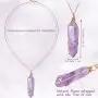 Yaomiao 5 Pieces Hexagonal Crystal Pointed Quartz Pendant Necklaces Natural Energy Healing Gemstone Necklaces with Tree Wire Wrapped for Women Girls Yaomiao 5 Pieces Hexagonal Crystal Pointed Quartz Pendant Necklaces Natural Energy Healing Gemstone Necklaces with Tree Wire Wrapped for Women Girls