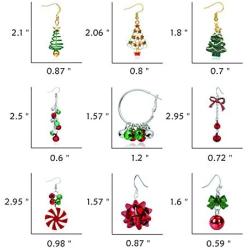 9 Pairs Christmas Earrings for Women Holiday Earrings for Girls Bow Tree Snowflake Earrings