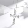Aurora Tears 925 Sterling Silver Celtic Knot Cross Irish Jewelry Women Men Celtick Jesus Cross Religious Necklace/Earring 18k Gold/Black Gun Plated Infinity Celtic Cross Irish Knot Jewellery