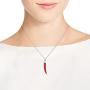 AeraVida Stylish & Fun Reconstructed Red Coral Chili Pepper .925 Sterling Silver Pendant Necklace