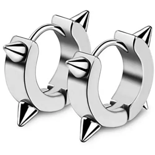 Mens Punk Style Earrings Titanium Steel Rock Ear Clips Street Hip-Hhop Earrings Stainless Steel Huggie Hoop Earrings for Men Women Teen Boys Girls Statement Jewelry Mens Punk Style Earrings Titanium Steel Rock Ear Clips Street Hip-Hhop Earrings Stainless Steel Huggie Hoop Earrings for Men Women Teen Boys Girls Statement Jewelry