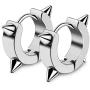 Mens Punk Style Earrings Titanium Steel Rock Ear Clips Street Hip-Hhop Earrings Stainless Steel Huggie Hoop Earrings for Men Women Teen Boys Girls Statement Jewelry
