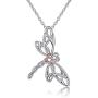 EJALEN 925 Sterling Silver Dragonfly Necklace - Hollow Rose Gold Heart Dragonfly Celtic Jewelry Birthday for Women and Dragonfly Lovers