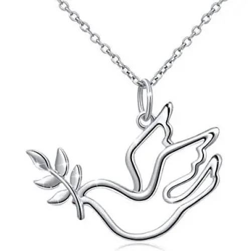 S925 Sterling Silver Jewelry Animal in Heart Pendant Necklace 18 inches