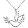 S925 Sterling Silver Jewelry Animal in Heart Pendant Necklace 18 inches