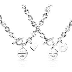 G-Ahora Mother and Daughter Necklace Set for 2 3 4 The Love Between Mother and Daughters is Forever Mothers Day Jewelry Gift for Mom from Daughter