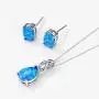 Mints Opal Jewelry Set Sterling Silver Pendant Necklace Stud Earrings October Birthstone Gemstone Fine Jewelry for Women Mints Opal Jewelry Set Sterling Silver Pendant Necklace Stud Earrings October Birthstone Gemstone Fine Jewelry for Women