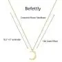 Befettly Moon Pendant Necklace 14K Gold Fill Dainty Hammered Moon Phase Gold Choker Simple Crescent Moon Full Moon Karma Circle Choker Necklace