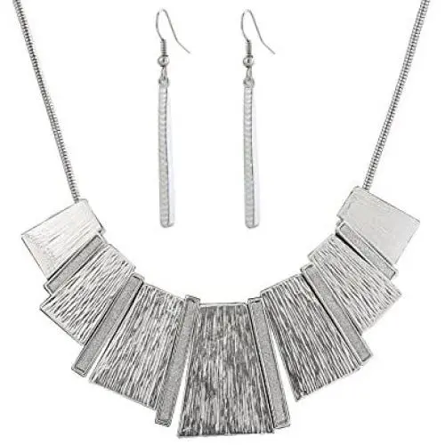 HSWE Statement Collar Necklace Bar Drop Earrings Set for Women Enamel Tricolor Bib Necklace Choker Necklace HSWE Statement Collar Necklace Bar Drop Earrings Set for Women Enamel Tricolor Bib Necklace Choker Necklace
