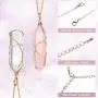 Yaomiao 5 Pieces Hexagonal Crystal Pointed Quartz Pendant Necklaces Natural Energy Healing Gemstone Necklaces with Tree Wire Wrapped for Women Girls Yaomiao 5 Pieces Hexagonal Crystal Pointed Quartz Pendant Necklaces Natural Energy Healing Gemstone Necklaces with Tree Wire Wrapped for Women Girls
