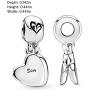 Pandora Jewelry Mother and Son Heart Split Dangle Sterling Silver Charm