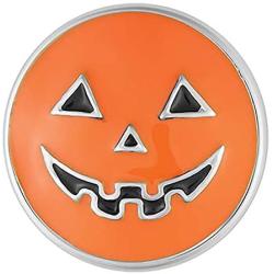 Ginger Snaps Orange Pumpkin Charm Accessory | Interchangeable, Customizable & Adjustable Snap Jewelry Collection | Button Charms for Necklaces, Bracelets & Rings | Standard Size | SN19-28