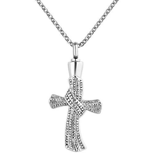 CharmSStory Cross Memorial Cremation Ashes Urn Pendant Necklace Keepsake Urn Jewelry