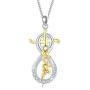 CUOKA MIRACLE Cross Necklace, Rose Flower Pendant Necklace 18k Rose Gold Plated Jewelry Gift for Women