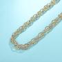 UNY Style Trendy Elegant Vintage Retro Unique Fashion style 2 Tone Double Twist Wire Link Women Short Chain Necklace
