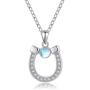 Horseshoe Necklace 925 Sterling Silver Lucky Horseshoe Pendant Necklace Horse Lover Gift for Birthday Christmas