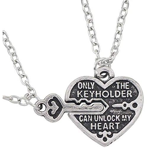 Soul Statement Heart and Key Best Friends Necklace Couples Gifts Jewelry Matching Necklaces