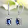 MIA SARINE Sterling Silver Dangle Drop Cubic Zirconia Leverback Earrings for Women