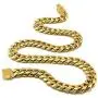 Miami Cuban Link Chain or Bracelet - 24K Real Gold Plated Hip Hop Cuban Link Choker Solid strong clasp Chains Necklace for Mens Boys 6mm 9mm,10mm,12mm,14mm