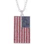 Alilang American Flag Jewelry Red Blue Crystal Rhinestones Necklace Pendant