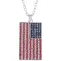 Alilang American Flag Jewelry Red Blue Crystal Rhinestones Necklace Pendant