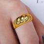 LAOBOYS JEWELLERY 18k Gold Plated Twisted Signet Chunky Dome Ring Best Gift Stacking Band Women Jewelry Minimalist Ring Size 6 to 10