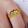 LAOBOYS JEWELLERY 18k Gold Plated Twisted Signet Chunky Dome Ring Best Gift Stacking Band Women Jewelry Minimalist Ring Size 6 to 10 LAOBOYS JEWELLERY 18k Gold Plated Twisted Signet Chunky Dome Ring Best Gift Stacking Band Women Jewelry Minimalist Ring Size 6 to 10
