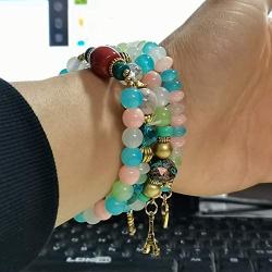 Twinfree 8 Pcs Bohemian Bracelets for Women Boho Multilayer Tassel Bracelet Set Statement Charm Bangle