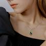 TENGYUE Pear Crystal Necklaces for Women-Teardrop Pendant Necklace Jewelry-Silver Necklace Gifts for Mom/Birthday/Wife,16''+2''