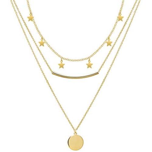 YANCHUN Star Choker Necklace Gold Star Necklace for Women Dainty Layer Necklaces for Teen Girls Gift