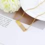 Finrezio Gold Plated Stainless Steel Initial Heart Bar Necklace Alphabet Pendant Necklace for Women Girlfriend Mother, 16''+2''