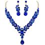 EVER FAITH Womens Wedding Bridal Jewelry Accessory Crystal Elegant Teardrop Leaf Vine Necklace Earrings Set