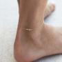 Turandoss Personalized Name Ankle Bracelets for Women, 14K Gold Filled Handmade Name Anklet Personalized Summer Ankle Bracelets for Women Girls Beach Gifts
