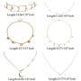4 Sets Layered Choker Necklace Gold Butterfly Star Moon Heart Pendant Necklace Cute Vsco Multilayer Chain Choker Necklace for women teen girl