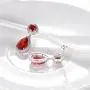SELOVO Zircon Teardrop Tear Drop Dangle Earrings Jewelry Silver Tone