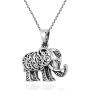 AeraVida Royal Thai Swirl Elephant .925 Sterling Silver Pendant Necklace