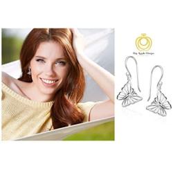 Big Apple Hoops - Mothers Day Sterling Silver Filigree Butterfly Dangle Earrings Available in Silver, Gold or Rose Finishing