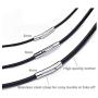 Mixiueuro 2mm Genuine Leather Chain Necklace With Upgrade Ultra Thin Light New Models Titanium steel Clasp, for Men Women