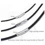 Mixiueuro 2mm Genuine Leather Chain Necklace With Upgrade Ultra Thin Light New Models Titanium steel Clasp, for Men Women