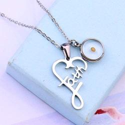 Mustard Seed Faith Love Heart Pendant Necklace Religious Jewelry Gift
